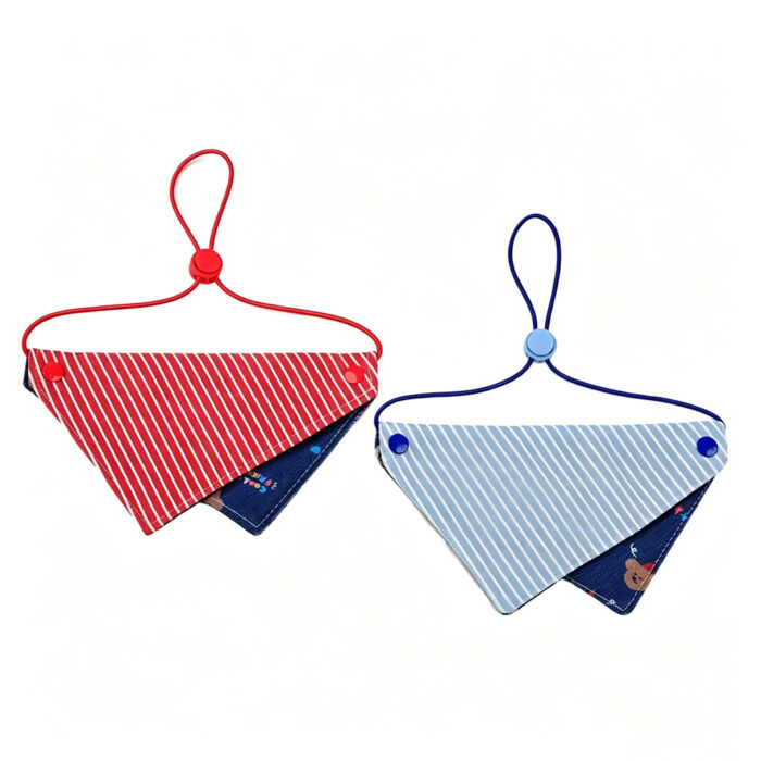 Retro Red Striped Reversible Pet Bandana