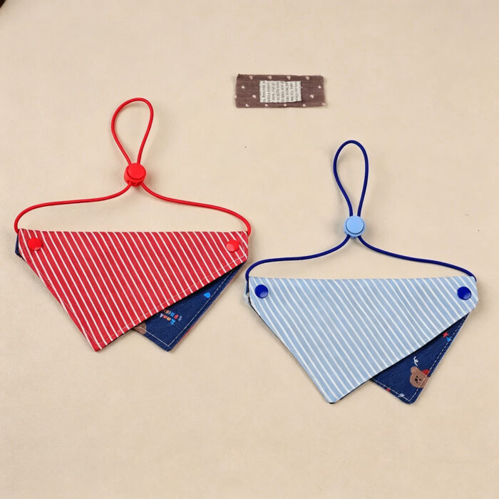 Retro Red Striped Reversible Pet Bandana