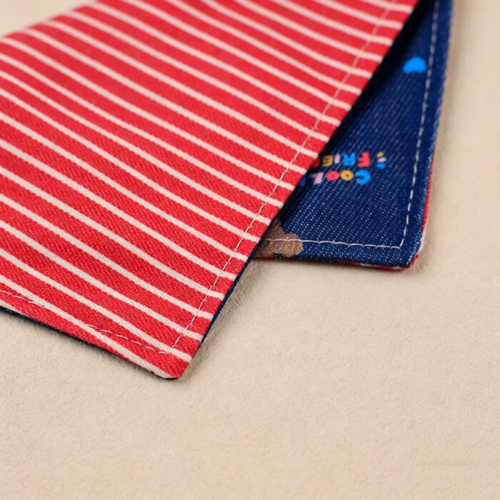 Retro Red Striped Reversible Pet Bandana