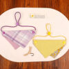 Purple Plaid Reversible Pet Bandana with Elastic Strap