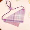 Purple Plaid Reversible Pet Bandana with Elastic Strap
